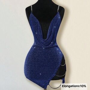 SHEIN Blue Glitter Mini Dress